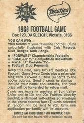 1968 Sun Valley-Twisties VFL Football Game #NNO Len Thompson Back